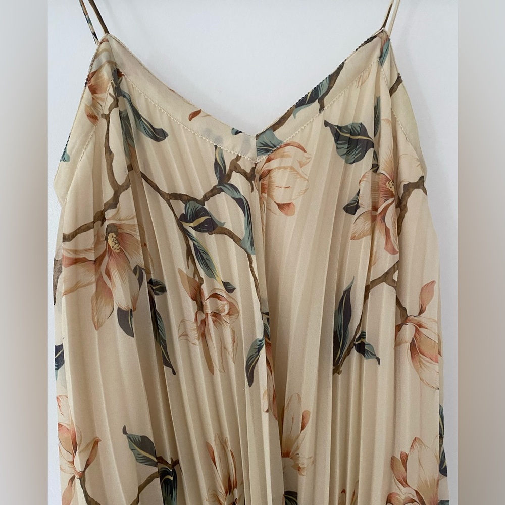 MANGO floral pleated dress